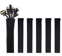 [6 Pack] JOTO Cable Management Sleeve Cord Management System for TV/Computer/Home Entertainment, 19-20 Inch Flexible Cable Sleeve Packaging Cover Organizer - Black, JT-08362256