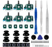 6 Pack Joysticks Replacement for PS5 Controller,HLRAO Analog 3D Joysticks Replacement Compatible with PlayStation 5 Controller Part with Repair Screwdriver Kit for PS5 Controller.