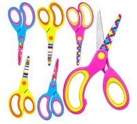 6 Pack Kids Scissors Safety Children Scissors for School, Small Toddler Child Scissor with Blunt-Tip Floral Print Blade and Comfort Grip for DIY Arts School Classroom Supplies (3 Colors)
