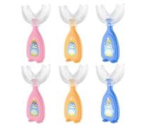 6 Pack Kids U-Shaped Toothbrush, Food Grade Soft Silicone Brush Head, 360° Whole Mouth Manual Training Tooth Brush for Toddlers and Children 2-6 Years Old