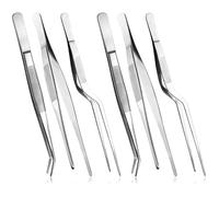6 Pack Kitchen Tweezers, Stainless Steel Tweezers, Cooking Tweezers, Grill Tweezers, for Cooking, Decorating Food, Baking, 16cm