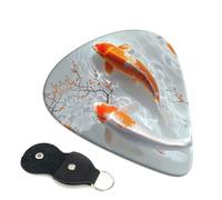 6 Pack Koi Fish Water Guitar Picks, Bass Electric Acoustic Guitar Ukulele Accessories, Heavy Guitar Picks Plectrums with Organizer Bag