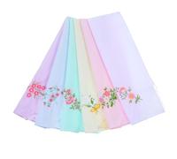 6 Pack Ladies Handkerchiefs Soft Cotton Women Handkerchief Vintage Elegant Flower Embroidered Hankies Womens Lace Square Floral Handkerchiefs for Wedding Afternoon Tea Party