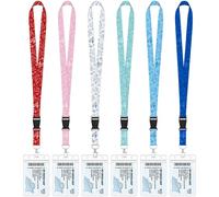 6 Pack Lanyards for Cruise Ship Cards with Waterproof ID Card Badge Holders Royal Caribbean Cruise Essentials 2025（Ocean）