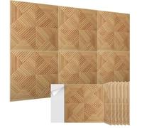 6 Pack Large Acoustic Panels,24 x 24 Inches Soundproof Wall Panels,Decorative Sound Panels,Self-Adhesive Acoustic Wall Panels,Art Acoustic Panels for Home Studio Office,log color