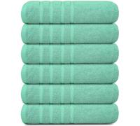 6 Pack Large Bath Towel 100% Egyptian Cotton Jumbo Bath Sheet 75x150CM Lightweight Soft & Absorbent Quick Drying Towels for Hotel, Spa Bathroom (Aqua)