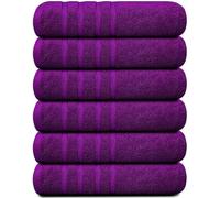6 Pack Large Bath Towel 100% Egyptian Cotton Jumbo Bath Sheet 75x150CM Lightweight Soft & Absorbent Quick Drying Towels for Hotel, Spa Bathroom (Purple)