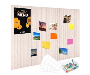 6 Pack Large Felt Wall Tiles Cork Boards for Office,90×60cm Vision Board Kit for Wall Decorative,Notice Memos Pin Board for Home Office Kitchen(Light Beige - 30x30cm)