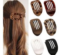 6 Pack Large Flat Hair Clips Oval Claw Clips for Women Thick Thin Hair Matte Solid Neutral Color Non Slip Strong Hold Barrettes Accessories for Women Girls (6Pcs-C)