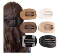 6 Pack Large Flat Hair Clips Oval Claw Clips for Women Thick Thin Hair Matte Solid Neutral Color Non Slip Strong Hold Barrettes Accessories for Women Girls (6Pcs-B)