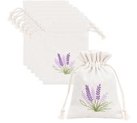 6 Pack Lavender Sachet Bags for Filling, Cotton Linen Drawstring Scented Bags, Empty Herbal Fragrance Pouches for Wardrobe, Drawer, Clothes Storage and Home Freshener Use