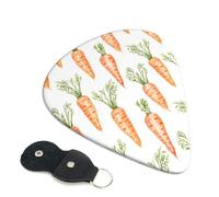 6 Pack leaf Carrot Pattern white Guitar Picks, Bass Electric Acoustic Guitar Ukulele Accessories, Thin Guitar Picks Plectrums with Organizer Bag