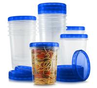 6 Pack Leakproof Freezer Containers for Food with Twist Top Lids - 32 Oz BPA Free Reusable Plastic Soup Containers with Screw On Lids - Ideal for Meal Prep, Leftovers & Pantry Organization