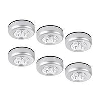 6 Pack LED Battery-powered Wireless Night Light Stick Tap Touch Lamp Stick-on Push Light for Closets, Cabinets, Counters, or Utility Rooms,Cordless Touch Light (6 Pack)
