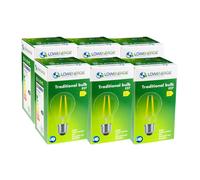 (6 Pack) LED Filament Light Bulb A60 GLS Traditional Bulb E27 Screw 6.6w equiv brightness 100w Warm White 2700K Energy Saving