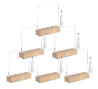 6-Pack Led Wooden Acrylic Light Base and Blanks, 7''LED Lights Display Stand, Transparent Acrylic Night Lights with USB Cables for Crystal Art, Night Light, Glass, DIY