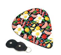 6 Pack Lemon Tomato Potato Sausage Guitar Picks - 0.46 0.71 0.93 mm Includes Cool Guitar Picks Thin Medium Heavy Thickness, Electric Guitar Picks for Acoustic Guitar Bass Ukulele