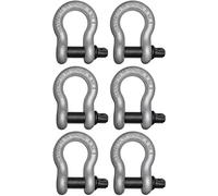 (6 Pack) LiftinGear Tested 1 Ton Galvanised Screw Pin Lifting Towing Alloy Bow Shackle 4x4 Offroad Recovery CE