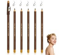 6 Pack Light Brown Eyebrow Pencil Set with Sharpener, Waterproof Brow Pencil for Soft Natural Brow Definition, Easy Application for, Hairline and Eyeliner Makeup