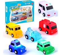 6 Pack Light Up Bath Toys LED Sensory Emergency Public Service Toy Cars