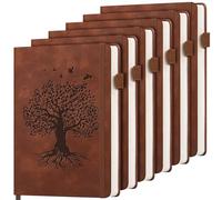 6 Pack Lined Journal Notebook for Women Men, A5 Hardcover Leather Journals for Writing, 200 Pages Thick Paper, Daily Journal Notebook for Work, School, Note Taking, Business, Travel, College Ruled