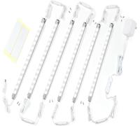 6-Pack Linkable LED Under Cabinet Lighting Bars - Ultra-Slim 6000K Cool White, Tool-Free Installation for Kitchens, Cupboards & Display Shelves