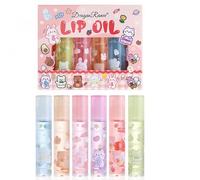 6-Pack Lip Gloss & Lip Oil Set - Roll-On Lip Glosses, Hydrating Lip Care, Daily Moisturizing Treatment for Smooth Lips, Cute Packaging for Kids & Adults, Set for Makeup Lovers