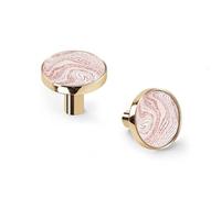 6 Pack Liquid Gold Rose Abstract Marble Cabinet Knobs and Wall Hooks, Golden Base Solid Zinc Alloy Drawer Pulls, Modern Handle for Kitchen, Bathroom, Dresser Cabinet Hardware