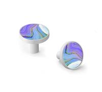 6 Pack Liquid Marble Design with Golden Glitter Cabinet Knobs and Wall Hooks, White Base Solid Zinc Alloy Drawer Pulls, Modern Handle for Kitchen, Bathroom, Dresser Cabinet Hardware