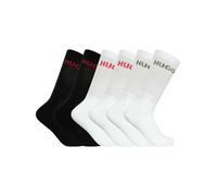 6 Pack Logo Quarter Socks White/Black One Size
