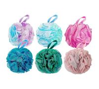 6-Pack Loofah Bath Sponge Shower: 75g Large Shower Puff for Daily Family Bath, Soft Mesh Sponges Bath Body Exfoliating Gentle Cleansing for Skin, Removes Dirt and Excess Keratin, Gifts for Women Mom