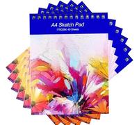 (6 Pack) Luxury A4 Sketch Pad - 40 Sheets - 170 GSM White Paper - Ring Bound - Perfect for Artists and Drawing