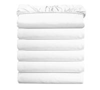 (6-Pack) Luxury Fitted Sheets! Premium Hotel Quality Elegant Comfort Wrinkle-Free 1500 Premier Hotel Quality 6-Pack Fitted Sheet with Storage Pockets on Sides, Full Size, White