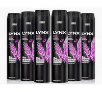 6 pack Lynx Excite Aerosol Body Spray Men's Deodorant Spray with a crisp coconut & black pepper fragrance for 48 hours of odour-busting zinc tech 6x250 ml