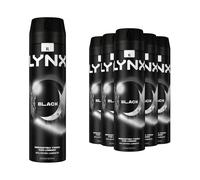 6 Pack Lynx XL All Day Fresh Body Spray Deodorant, Black, 200ml