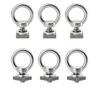 6 Pack M10 T Track Mount Tie Down Anchor for Roof Rack 304 Stainless Steel M8 Ring Shaped Lifting Eye Screw Bolt with Waser and Square Nut