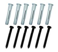 6 Pack M8*70mm Lag Bolt Wall Plug for TV Wall Mounting Bracket Into Wood Concrete Wall Heavy Duty Screws Bolts for TV Bracket Aerial Mast Sky Dishes Shelves Mounting (Black; 6 sets)