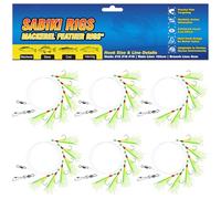 6 Pack Mackerel Feathers Rigs | Fishing Feathers Mackerel with 30 Hooks,Luminous Beads for Freshwater and Saltwater Fishing