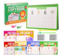 6 Pack Magic Grooved Copybooks, Magical Ink Handwriting Practice Books for Kindergarten, Reusable Learning Activity Book, Numbers, Alphabet & Drawing-Workbook for Kids Age 3-8 Preschool Calligraphy