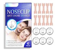 6 Pack Magnetic Anti Snore Nose Clip Nasal Strips and 10 Pcs Snoring Aids, Silicone Anti Snoring Nose Clip Airing Snoring Device, Relieve a Blocked Nose Due to Colds for Sleep