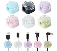 6 Pack Magnetic Cable Clips, Self-Adhesive Cable Organizer for Desk, Charging Cable Holder, USB Cord Manager, Adjustable Cable Management for Home, Office, Car, Kitchen, Nightstand