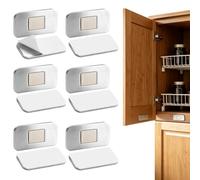 6 Pack Magnetic Door Catch Door Magnets for Internal Doors Cupboard Magnets for Doors Adhesive Quiet No Drill Thin 0.2 Inch Drawer Latch Keeps Cabinet Wardrobe Closed Tight Stick and Lock Quick