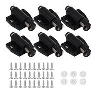 6 Pack Magnetic Push to Open Door Catches for Cabinet, Pressure Touch Release Catches Latch for Open and Close The Door with a Single Push Including Fixing Screws (Black)