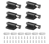 6 Pack Magnetic Push to Open Door Catches, Pressure Touch Release Catches, Heavy Duty Handle-Free Cabinet Latches with Fixing Screws Catches for Kitchen Bathroom Office Furniture (Black)