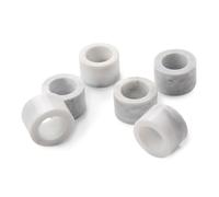 6 Pack Marble Napkin Rings Decorative Napkin Rings Modern Napkin Ring Holder for Family Catering Kitchen Dining Table Countertops Kitchen Decoration (White)