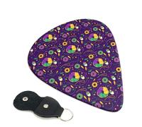 6 Pack Mardi Gras and Donuts Guitar Picks, Bass Electric Acoustic Guitar Ukulele Accessories, Thin Guitar Picks Plectrums with Organizer Bag
