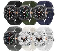 6 Pack Marine Silicone Band for Samsung Galaxy Watch Ultra/2 Bands 47mm Men/Women,Waterproof Sport Strap Compatible with Samsung Watch Ultra 2/1 Band for Men/Women Breathable Replacement Correa Reloj