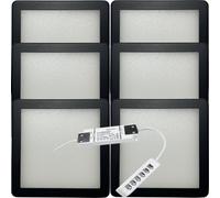 (6 Lights & Driver) MATT BLACK Slim Square Under Cabinet Down Light & Driver - Natural White LED