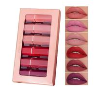 6 Pack Matte Lipsticks Set Velvety Red Lipstick Kit Waterproof Long Lasting Smoothing Non-stick Cup Sexy Colors Lipsticks with Gift Box