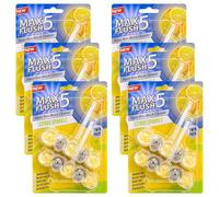 6X Max Flush 5 Citrus Sparkle Toilet Rim Block Cleaner (Twin Pack)